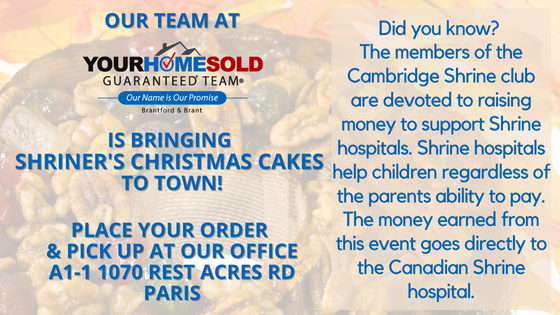 Shriner's Christmas Cakes and more coming to town!